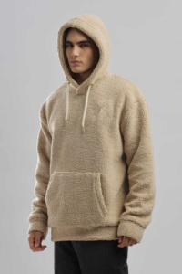 Sweat-shirts à capuche en polaire sherpa surdimensionnés pour hommes de haute qualité, doublés de polaire, col zippé, personnalisables, brodés, 100% coton, teinture unie - Product Image 5