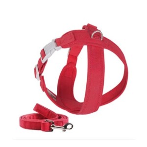 Yellow Nylon Dog Harness with Adjustable Buckle Closure and Matching Leash Set for Pets - Product Image 4