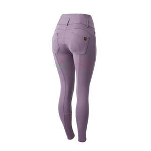 Shemax Culotte pour femme Tissu à séchage rapide Siège complet en silicone avec patch au genou en cuir synthétique Collants d'équitation - Product Image 1