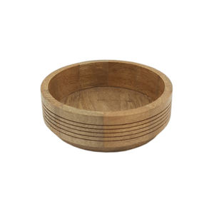 Assiette en bois de forme ronde en bois antique assiette de service de nourriture de couleur naturelle pour la maison et les hôtels plats et assiettes - Product Image 6