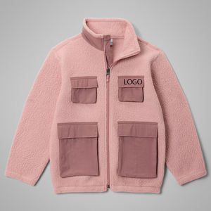 Veste en polaire pour garçons avec logo personnalisé, prix de gros pour les acheteurs en gros, vêtements décontractés avec poches et col montant, prix avantageux - Product Image 1