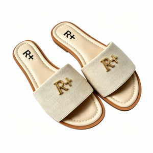 Sandalias planas de nailon gris claro para mujer con banda plisada, suela de espuma viscoelástica, para playa y verano, de lona, caucho y malla, con punta abierta, sin cordones, ajuste cómodo. - Product Image 2