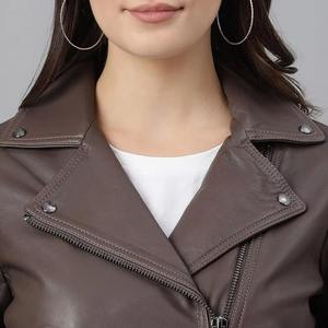 Low Price Trendy Product Genuine Leather Jacket For Women Factory Made Customized Design Women Genuine Leather Jacket - Product Image 4