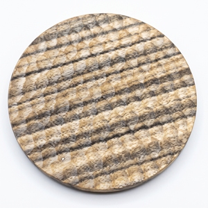 Juego de Utensilios de Cocina de Madera de Teca Sólida de Grado Alimenticio, Plato Redondo Tallado a Mano, Plato de Madera Artesanal Balinés, Plato para Servir con Textura - Product Image 1