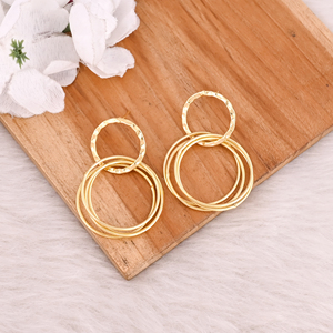 Vente en gros de 25 paires de boucles d'oreilles rondes en laiton plaqué or jaune faites à la main, bijoux à breloques, cadeau parfait pour elle - Product Image 5