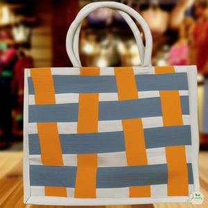 Sac fourre-tout en jute Handy Living avec fermeture éclair et design ouvert, poignée confortable, tissage durable, spacieux pour un usage quotidien - Product Image 5