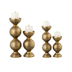 Dos candelabros de pilar cónico de Metal con acabado antiguo, juego de candelabros de tarro, decoración única para el hogar para el cumpleaños del Día de San Valentín - Product Image 3