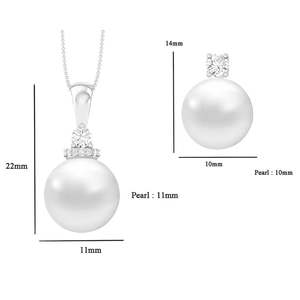 Ensemble de boucles d'oreilles pendantes classiques en argent sterling 92,5 avec perle et chaîne, bijoux élégants et raffinés, cadeau pour femmes et filles - Product Image 3