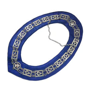 Meilleure qualité maçonnique Regalia chaîne en métal collier Unique brodé or Badge accessoire personnalisé or maître Design Unique - Product Image 4