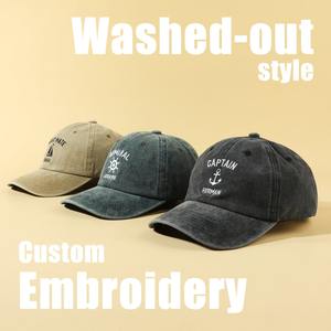 Sombrero desgastado de 6 paneles al por mayor, gorra de béisbol de algodón lavada personalizada, gorra deportiva con logotipo y bordado en 3D, gorra Retro Vintage para papá - Product Image 5