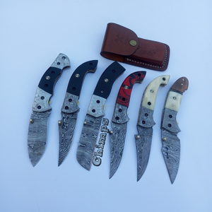 Cuchillo Plegable Táctico de Supervivencia de Acero de Damasco de la Mejor Calidad con Mango de Cuerno de Toro, Herramienta EDC para Campamento, Defensa Personal, Caza, OEM - Product Image 2