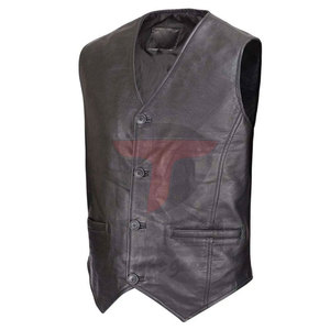 Automne hommes gilet en cuir avec col en V respirant chaud Logo personnalisé vêtements d'extérieur pour tenue décontractée prix raisonnable - Product Image 4