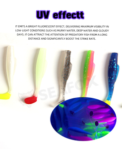 Señuelo de pesca flotante de 6.0cm y 1.7g para lubina, tipo Luya de plástico blando, Texas Caro Group, para la caza de perca, pez mandarín, con cola de cuchilla y horquilla, para río. - Product Image 3