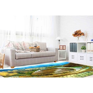 Tapis imprimé Terrasses de riz de Banaue (Philippines), Décoration paysagère naturelle, Tapis doux à poils longs - Product Image 3