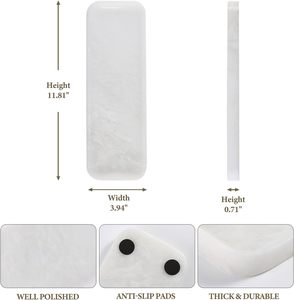 Bandeja Moderna de Mármol Koville para Lavabo de Baño, 12x4 Pulgadas, Bandeja de Vanidad Blanca Natural, Organizador de Encimera de Cocina - Product Image 2