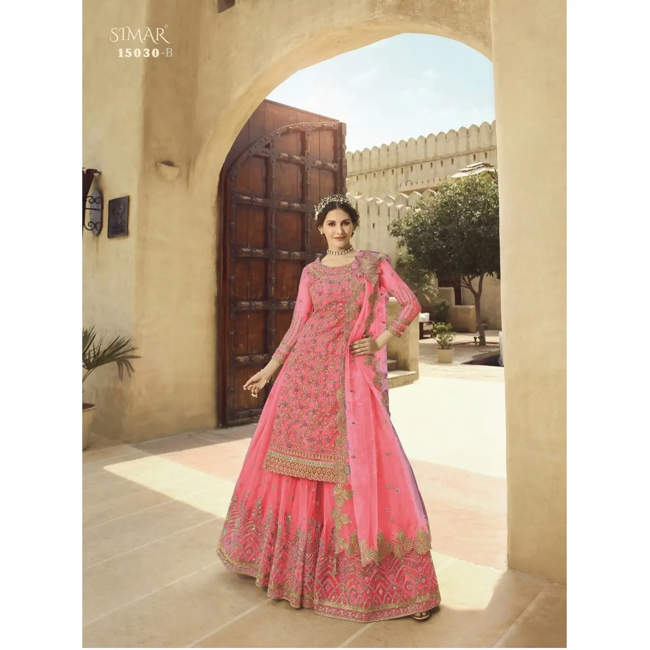 Tasarımcı bluzu ile Lehenga takım elbise Dupatta hint pakistanlı bayanlar kadın giyim nakış taş iş yumuşak Net toptan düşük fiyat