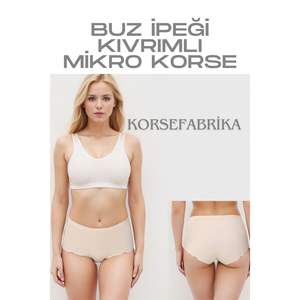 Corset en soie micro glace taille haute pour femmes coupe au laser non scarifiant respirant sans couture-élastique conception Corset culotte - Product Image 4