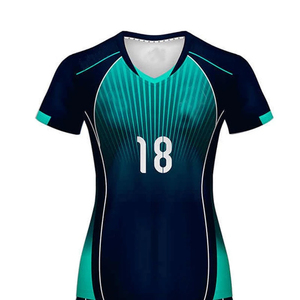 Uniforme de volley-ball vierge OEM pas cher, haute qualité, 100% polyester, bouton, imprimé personnalisé, couleurs personnalisées, ensembles - Product Image 3