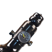 Regulador de Tanque de Gas de Aluminio HPA Neumático para Paintball, 3000/4500 psi, 48/68/77ci, con Válvula de Llenado, Desconexión Rápida y Manómetro