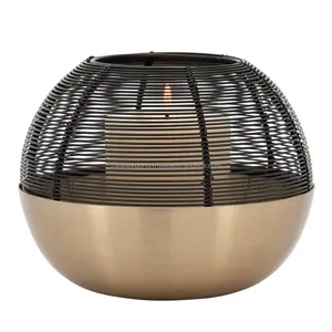 Porte-bougie rond en bambou fait main pour la décoration intérieure contemporaine, lanterne de Noël festive par Zahid Exports - Product Image 1