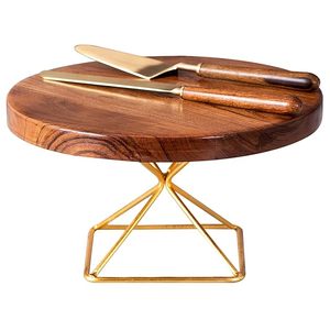 AALIYAN IMPEX Soporte redondo de madera hecho a mano para pasteles Soporte de postre comercial de bajo presupuesto para panaderías Cup Cakes Fabricante indio - Product Image 5