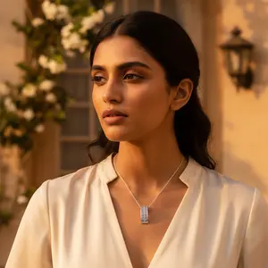 Pendentif en Tanzanite Argent 925 pour Femmes Bijoux en Pierre Précieuse Religieux Fait Main avec Placage Rhodium Cadeau - Product Image 1