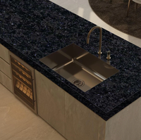 Dalles et blocs de granit brun clair au design traditionnel, surface polie, application extérieure, finition flammée, grandes dalles durables, garantie à vie