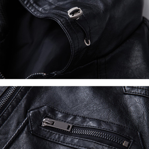 2025 hommes personnalisé en cuir véritable motard moto gilet épais hiver tricoté porter avec poche décoration cuir gilet OEM - Product Image 6