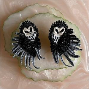 Pendientes Redondos de Diseño con Bordado Artesanal para Mujer, Joyería Festiva para Fiestas al Mejor Precio, Pendientes con Cuentas - Product Image 3