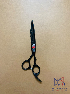Ciseaux de barbier professionnels en acier inoxydable, revêtement noir, design unique, lame à pointe acérée, pour droitier, pour adulte - Product Image 4