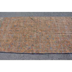 Vintage Eco-Friendly <b>Wool</b> Rug Large 4.3x9.4 ft <b>Brown</b> Patchwork Latex Backed Traditional Rug - Product Image 4