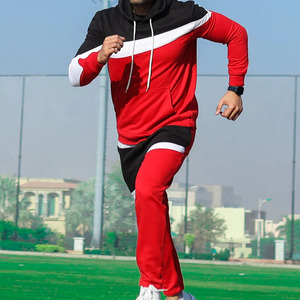 Dynamic Men's Color-Block Hoodie Chándal Elegante Pullover Hoodie & Jogger Set para ropa de calle moderna y ropa deportiva informal - Product Image 4