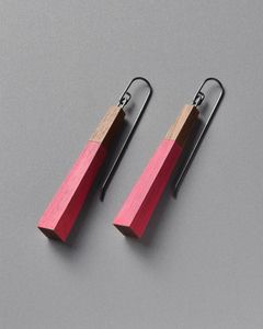 CATCHES WARMTH COLGANTES Lámina de oro Negro Resina blanca Pendientes en forma de corazón Cuadrado Redondo Geométrico Gota de resina de madera - Product Image 1