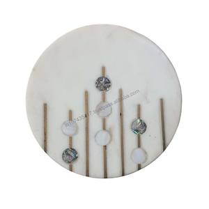 Ensembles de caboteur d'incrustation en laiton de marbre blanc les plus vendus pour les ensembles de caboteur d'incrustation en laiton de pierre blanche de bureau - Product Image 1