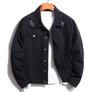 Vente de gros Veste en jean à la mode personnalisée, vestes amples en jean grande taille pour hommes - Product Image 5