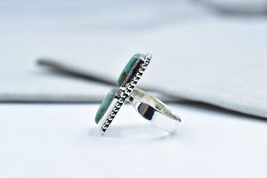 Anillo ajustable de plata de ley turquesa Mojave hecho a mano - Product Image 4