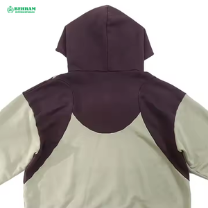 Sweat à capuche 100 % coton à épaules tombantes, molleton épais en French Terry 3D, coupe courte, séchage rapide, respirant, hiver - Product Image 3