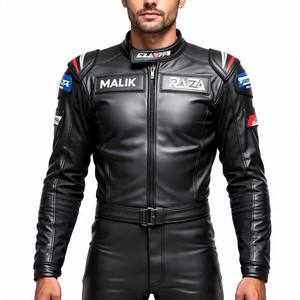 Traje de cuero de motocicleta OEM económico-Cuero de vaca de alto valor + logotipos personalizados - Product Image 2
