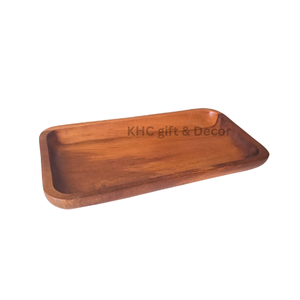 Oval Wooden Dining <b>Plate</b> with Tea Cup for Hotel Solid Wood Restaurant Tray for Serving Food - Product Image 2