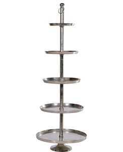 Ensemble de support à gâteau de mariage en acier inoxydable à 5 niveaux avec outils de décoration, design moderne, support à dessert et à cupcakes de luxe écologique - Product Image 1