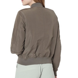 Chaqueta universitaria de satén con letras gris plateado para mujer, nueva chaqueta de satén de otoño teñida lisa con cierre de cremallera a la moda - Product Image 2