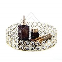Bol de service en métal doré de luxe avec cristaux, vaisselle élégante, centre de table décoratif, bol à fruits pour hôtel, banquet, mariage, événements, plateaux