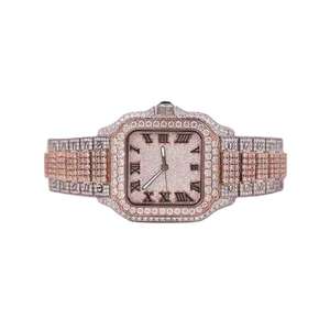 25mm Luxury Stainless Steel Mechanical <b>Watch</b> with Iced Out Diamond Design Unisex Fashion Jewelry - Product Image 1