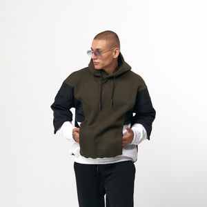 Sweat à capuche streetwear pour homme Lavish Look, 100% coton, tissu polaire surdimensionné, écologique, uni, teint et imprimé à l'écran - Product Image 3