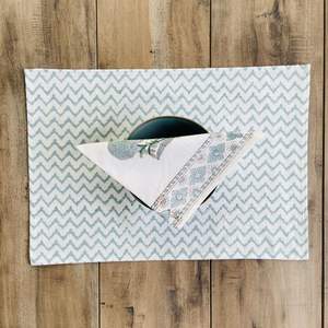 Hand Block Printed Placemat & Napkin - Buy Custom Printed Placemats,Hand Painted Table Cloth,Stock Hand Block <b>Place</b> <b>Mat</b> Napkin - Product Image 1