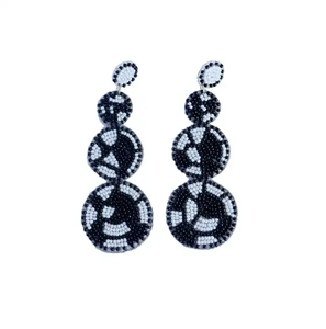 Nuevos pendientes colgantes de huevo de Pascua con bordado de cuentas de semillas Arco Iris fieltro con cuentas para accesorios de moda - Product Image 1