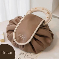 Sac de maquillage de luxe grande capacité, pliable, étanche, avec cordon de serrage, organiseur de voyage souple pour cosmétiques, articles de toilette et aliments