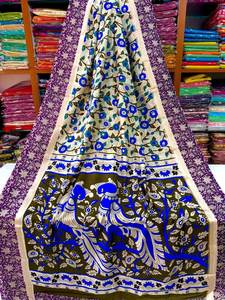 KALAMKARI NELLORE SEDA JARI BORDER SAREES CON BLUSA - Product Image 4