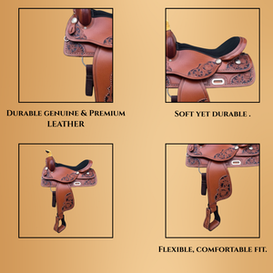 Silla de montar de cuero de la mejor calidad hecha a mano Racing Western English Durable Cómodo Directo del fabricante al por mayor - Product Image 4