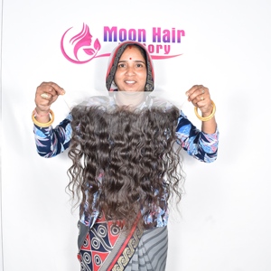 Extensiones de Cabello Vietnamita Virgen de Alta Calidad, Onduladas y Elásticas, con Frente de Encaje Suave, Sin Enredos, en Venta - Product Image 1